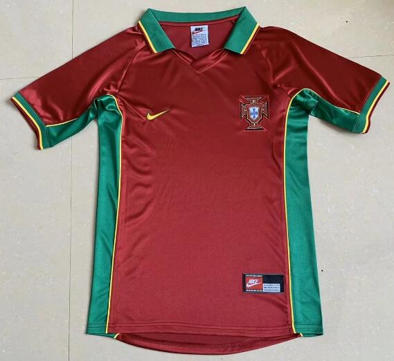 1998 Portugal Retro Red Home Kit Soccer Jersey